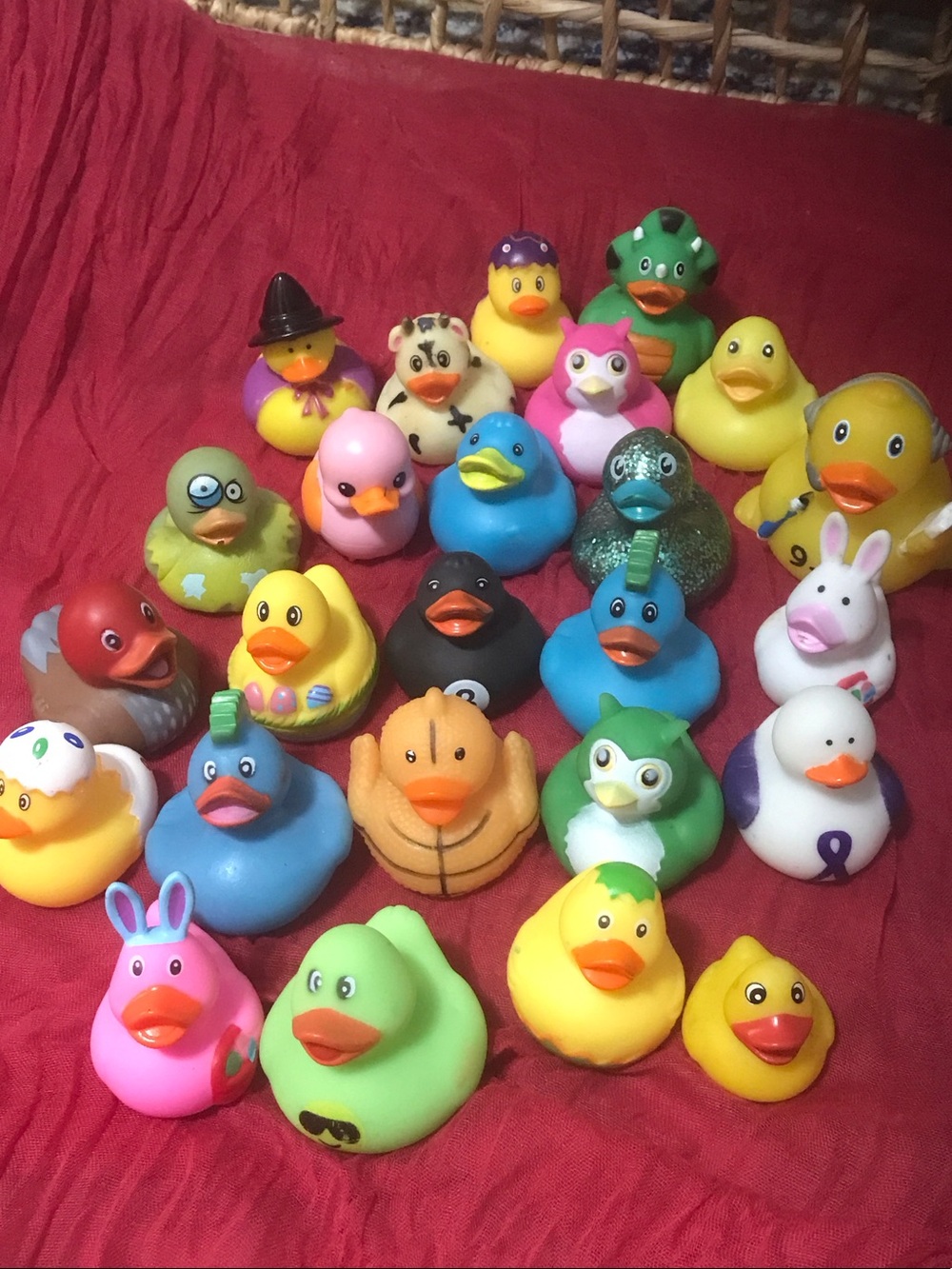 25 Assorted Colorful Rubber Duck Toy Set - Cute Bath & Play Ducks
